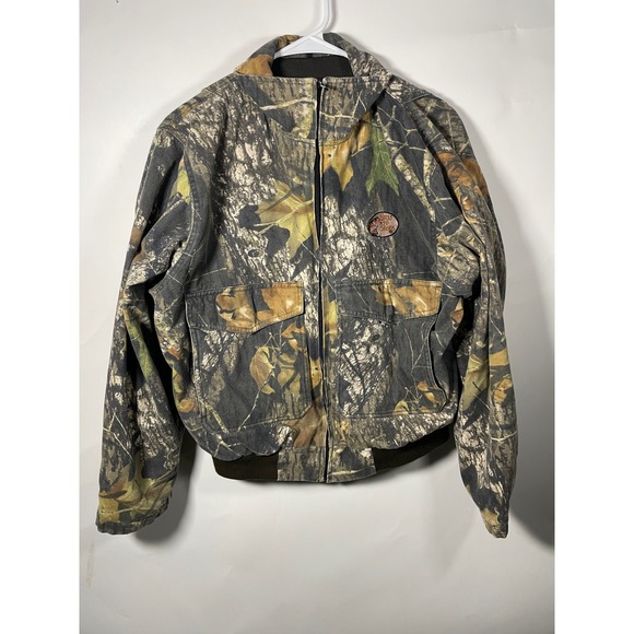 Bass Pro Shops Camo Bomber Jacket Women's Medium Hunting Outdoors Full Zip - Picture 1 of 11